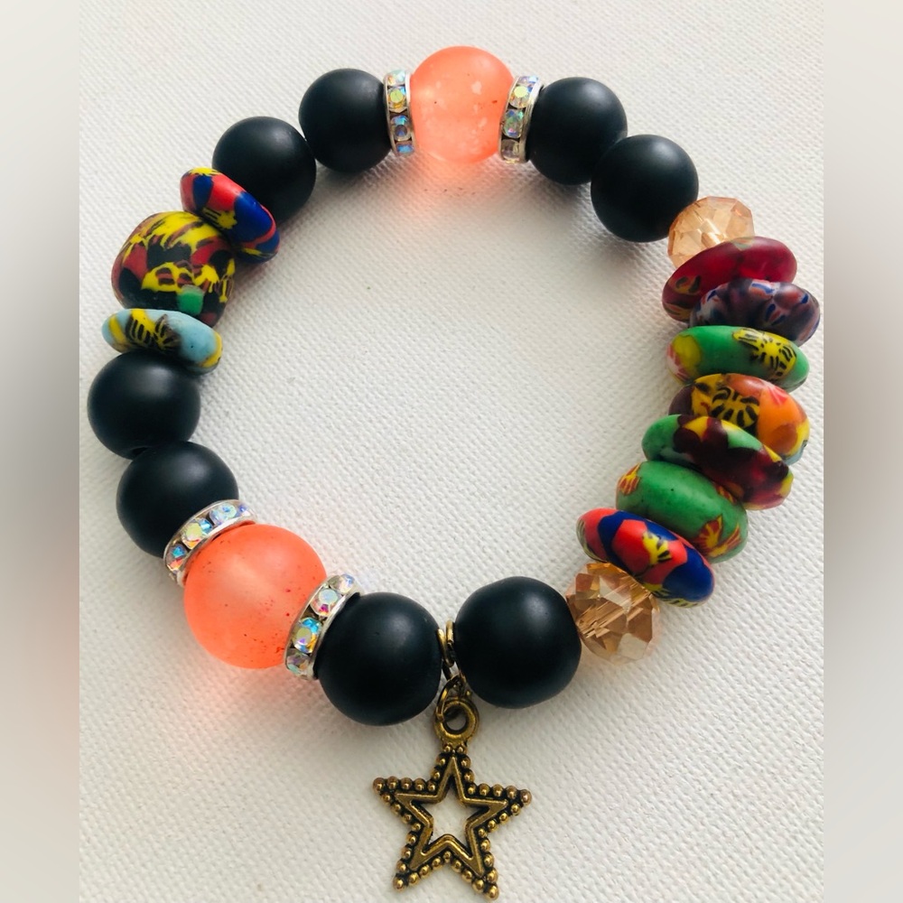 Colorful African Glass Beads Bracelet